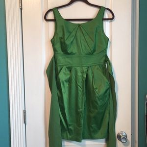 Teeze Me Emerald Satin Dress w/POCKETS Sz 3